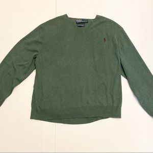 Polo by Ralph Lauren Mens Green V-Neck sweater. Size XXL.